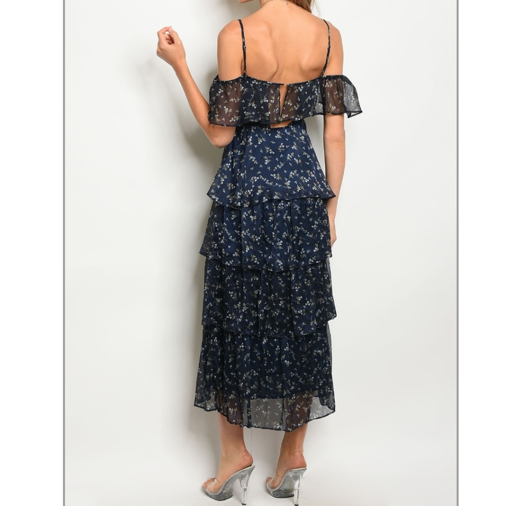 🌿New! Floral ruffled maxi dress.-101 - Picture 4 of 5
